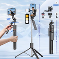 Selfie Stick Tripod 1708mm | Bluetooth Remote | Fill Light | 360° Rotation