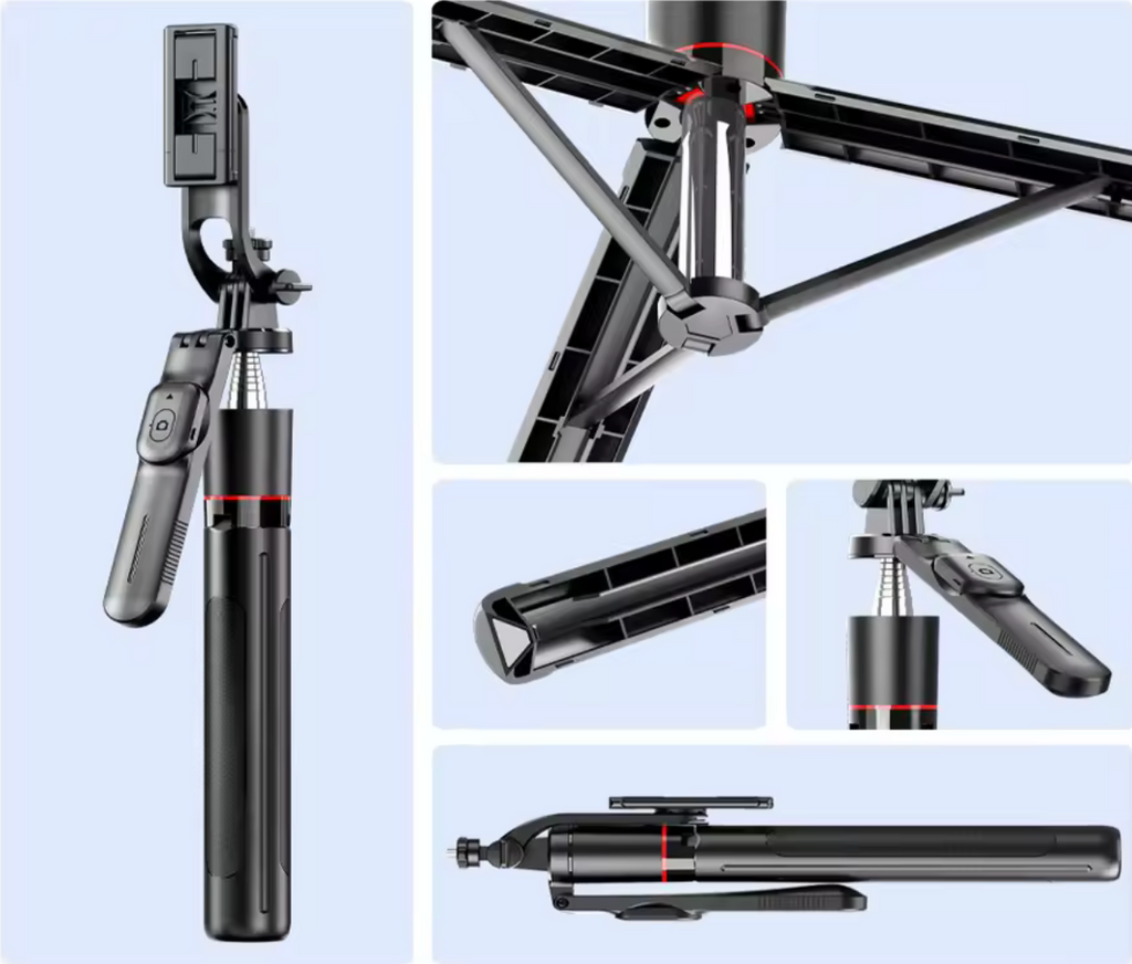 Selfie Stick Tripod 1708mm | Bluetooth Remote | Fill Light | 360° Rotation