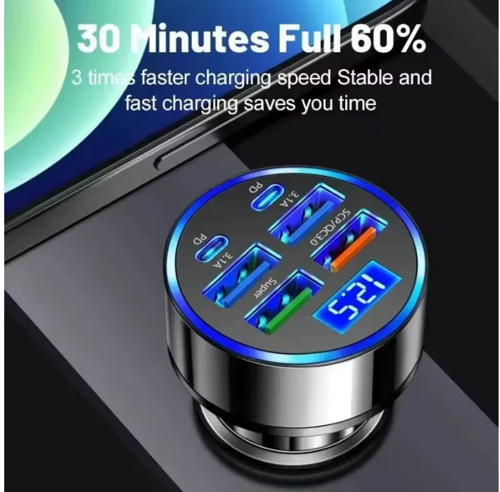 350W Car Charger USB PD QC3.0 USB C Car Phone Charger Type C Adapter for iPhone Samsung Huawei Xiaomi Quick Charge ﻿